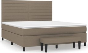 vidaXL Κρεβάτι Boxspring με Στρώμα Taupe 180x200 εκ. Υφασμάτινο