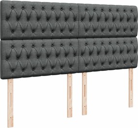 vidaXL Κρεβάτι Boxspring με Στρώμα Σκούρο Γκρι 180x200 εκ Υφασμάτιν