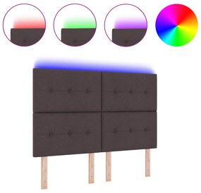 vidaXL LED Κεφαλάρι Σκούρο Καφέ 72 εκ Υφάσματος