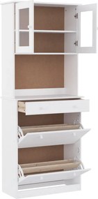 vidaXL Ντουλάπι ALTA Λευκό 77 x 35 x 188 εκ. από Μασίφ Ξύλο Πεύκου
