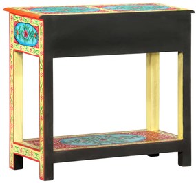vidaXL Κονσόλα με Χειροπ. Λεπτομέρειες 80x35x75 εκ. Μασίφ Ξύλο Μάνγκο