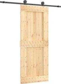 vidaXL Συρόμενη Πόρτα Φυσικό και Μαύρο 85 x 210 cm