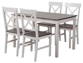 Set DAILY K/D (Τρ.118x74cm+4 Καρ) Άσπρο/Dark Oak