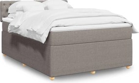 vidaXL Κρεβάτι Boxspring με Στρώμα Taupe 140x200 εκ. Υφασμάτινο