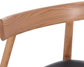 Καρέκλα Τραπεζαρίας SEKAN Rubberwood - Μαύρο PU 60x54x72Υ εκ. 2αδα 60x54x72 εκ.