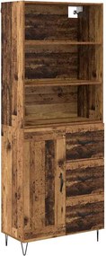 vidaXL Highboard με συρτάρι 2 pcs Παλιό ξύλο Επεξεργασμένο ξύλο