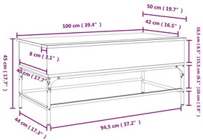 ΤΡΑΠΕΖΑΚΙ ΣΑΛΟΝΙΟΥ SONOMA ΔΡΥΣ 100X50X45ΕΚ ΕΠΕΞ. ΞΥΛΟ + ΜΕΤΑΛΛΟ 845397