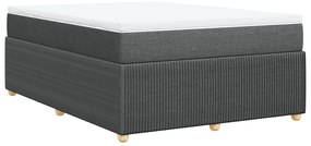 vidaXL Κρεβάτι Boxspring με Στρώμα Σκούρο Γκρι 140x200 εκ Υφασμάτινο