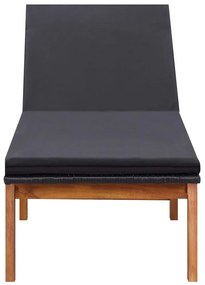 vidaXL Ξαπλώστρα από Συνθετικό Ρατάν &amp; Μασίφ Ξύλο Ακακίας με Μαξιλάρι