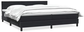 Κρεβάτι Boxspring με Στρώμα Μαύρο 180x210 εκ. Βελούδινο - Μαύρο