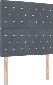 vidaXL Κρεβάτι box spring με στρώμα Σκούρο Γκρι 100 x 200 cm Βελούδο