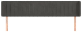 vidaXL Κεφαλάρι με Πτερύγια Σκούρο Γκρι 203x16x78/88 εκ. Βελούδινο