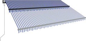 vidaXL Ηλεκτρική τέντα με LED και αισθητήρα 5 x 3 m
