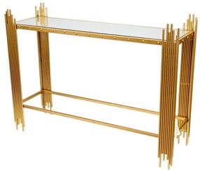 Κονσόλα Μεταλλική Με Καθρέπτη Χρυσή 108,5x32,5x80εκ. Zen Collection 25.54.52049