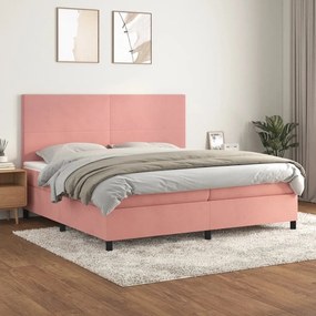 ΚΡΕΒΑΤΙ BOXSPRING ΜΕ ΣΤΡΩΜΑ ΡΟΖ 200X200 ΕΚ. ΒΕΛΟΥΔΙΝΟ 3142928