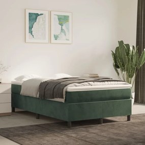 Κρεβάτι Boxspring με Στρώμα Σκούρο Πράσινο 120x190εκ. Βελούδινο - Πράσινο