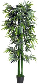 Outsunny Τεχνητό φυτό Μπαμπού, Τεχνητό φυτό 20 cm x 20 cm x 180 cm, Πράσινο + Μαύρο
