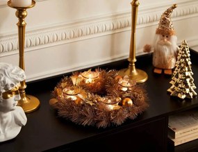 Διακοσμητικό Στεφάνι - Κηροπήγιο Fééric Lights & Christmas με 4 θέσεις και διαστάσεις 33x7cm