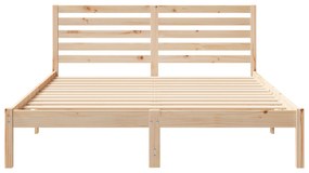 vidaXL Σκελετός Κρεβατιού Καφέ 150 x 200 cm Συμπαγές ξύλο πεύκου