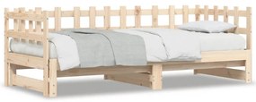 Καναπές Κρεβάτι Συρόμενος 2x(90x200) εκ. από Μασίφ Ξύλο Πεύκου