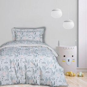 Παπλωματοθήκη Παιδική 4879 (Σετ 2τμχ) Green-Somon-Grey Das Home Single 160x240cm Cotton-Polyester
