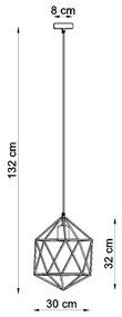 Sollux Κρεμαστό φωτιστικό Gaspare 1,ατσάλι,1xE27/60w