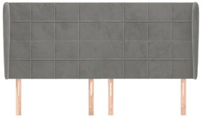 vidaXL Κεφαλάρι με Πτερύγια Ανοιχτό Γκρι 183x23x118/128 εκ. Βελούδινο