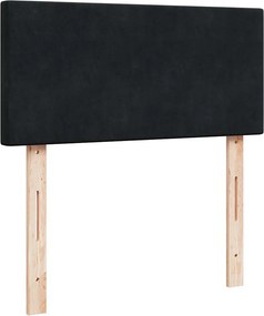 vidaXL Κρεβάτι Boxspring με Στρώμα Μαύρο 80 x 200 εκ. Βελούδινο