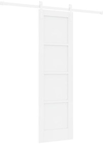vidaXL Συρόμενη Πόρτα με Σετ Εξαρτημάτων Λευκό 61x198.5 εκ Συμπαγές Ξύλο Πεύκο