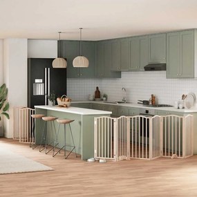 Διαχωριστικό Σκύλων/Πόρτα Πτυσσόμενο 9 Πάνελ 450 εκ Ξύλο Λεύκας