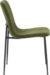 Καρέκλα Gratify pakoworld ύφασμα χακί-πόδι μαύρο