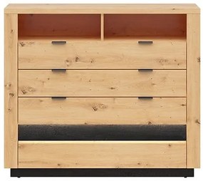 Σιφονιέρα Boston CC111, Artisan δρυς, Με συρτάρια, 101x117x42cm