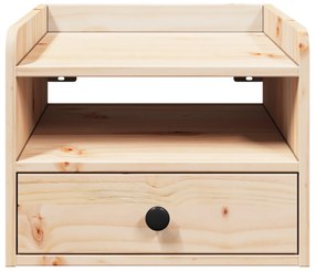 vidaXL Κομοδίνο με συρτάρι Επιτοίχιο Καφέ 38 x 36 x 29.5 εκ Συμπαγές ξύλο πεύκου