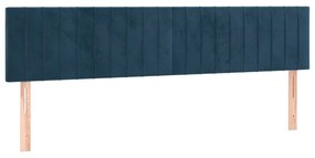 vidaXL Κρεβάτι Boxspring με Στρώμα Σκούρο Μπλε 160x200 εκ. Βελούδινο