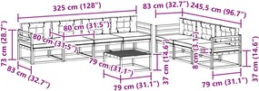 vidaXL Σειρά Καναπέ Εξωτερικού με μαξιλάρι 7 pcs Λευκό και Κρεμ