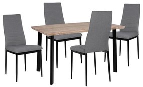 ΣΕΤ ΤΡΑΠΕΖΑΡΙΑΣ 5ΤΜΧ SONAMA ΕΠΙΦΑΝΕΙΑ & 4 ΓΚΡΙ ΚΑΡΕΚΛΕΣ HM10355 110x70x75,5 cm