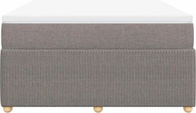 vidaXL Κρεβάτι Boxspring με Στρώμα Taupe 140x190 εκ. Υφασμάτινο