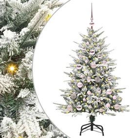 vidaXL Artificial Christmas Tree with Flocked Snow 150 LED Θερμό λευκό