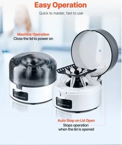 VEVOR Mini Centrifuge Machine 0.2/1.5/2ml Fixed Speed 7000rpm with 2-in-1 Rotor