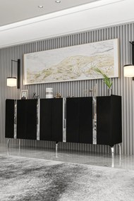 Stewehome Κονσόλα με ντουλάπι και πόρτα 180x35x78 cm