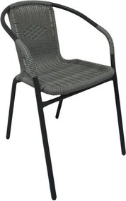 Πολυθρόνα ArteLibre Rattan Mercury Γκρι/Μαύρο 54x61x73cm