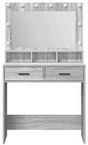 vidaXL Κομοδίνο Γκρίζο Σονομα 79 x 41 x 135 cm Επεξεργασμένο ξύλο