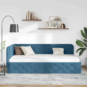 vidaXL Κρεβάτι Γωνίας Μπλε 100 x 200 cm Βελούδο