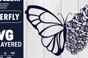 Σετ των 2 Intra απο ξύλο plywood 3mm-4mm πάχος Χαρτί 3D Butterfly Multilayered Δίασταση 1500x1500 cm INTRAFABR-88861569