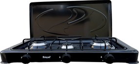 ROYAL OC-38 BLACK Εστία Υγραερίου Με 3 Μάτια