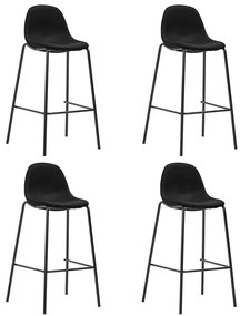 Καρέκλες Μπαρ 4 τεμ. Μαύρες Υφασμάτινες