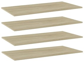 Ράφια Βιβλιοθήκης 4 τεμ. Sonoma Δρυς 80x20x1,5 εκ. Μοριοσανίδα 805304