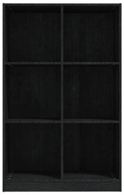 Βιβλιοθήκη Μαύρη 70 x 33 x 110 εκ. από Μασίφ Ξύλο Πεύκου - Μαύρο