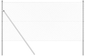 vidaXL Περίφραξη από Αλυσίδα με 7 Στήριγματα 1.2x10 μ Γαλβανισμένο Χάλυβα