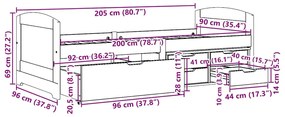 ΚΡΕΒΑΤΙ ΗΜΕΡΑΣ ΜΕ 5 ΣΥΡΤΑΡΙΑ ΧΩΡΙΣ ΣΤΡΩΜΑ "IRUN" ΜΑΥΡΟ 90X200CM 3314682